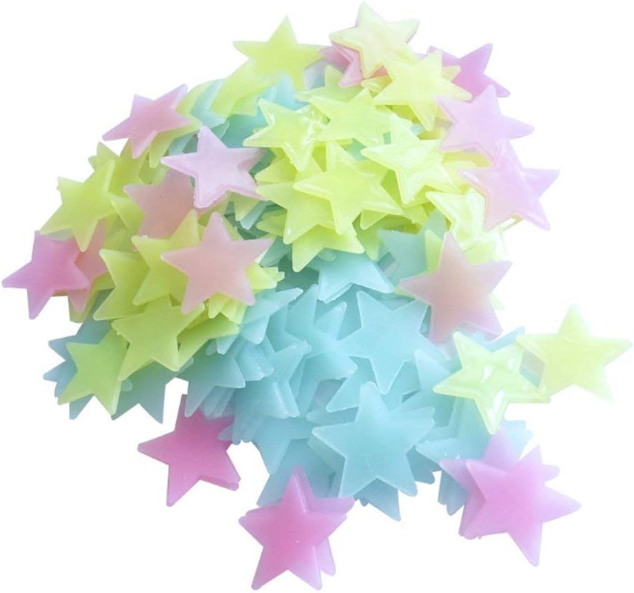 Other Glow in the dark plastic star stickers for children's bedrooms and parties, 300 pieces, multi-colored