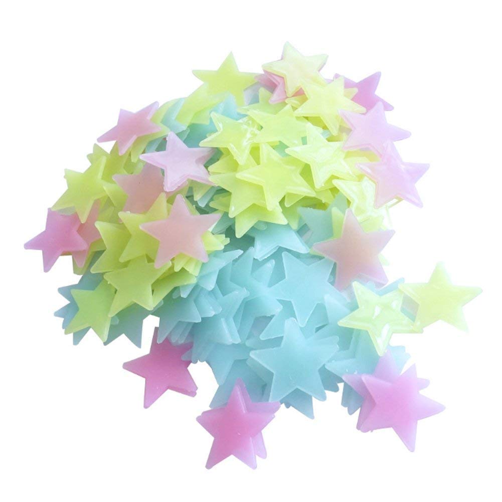 Other Glow in the dark plastic star stickers for children's bedrooms and parties, 300 pieces, multi-colored