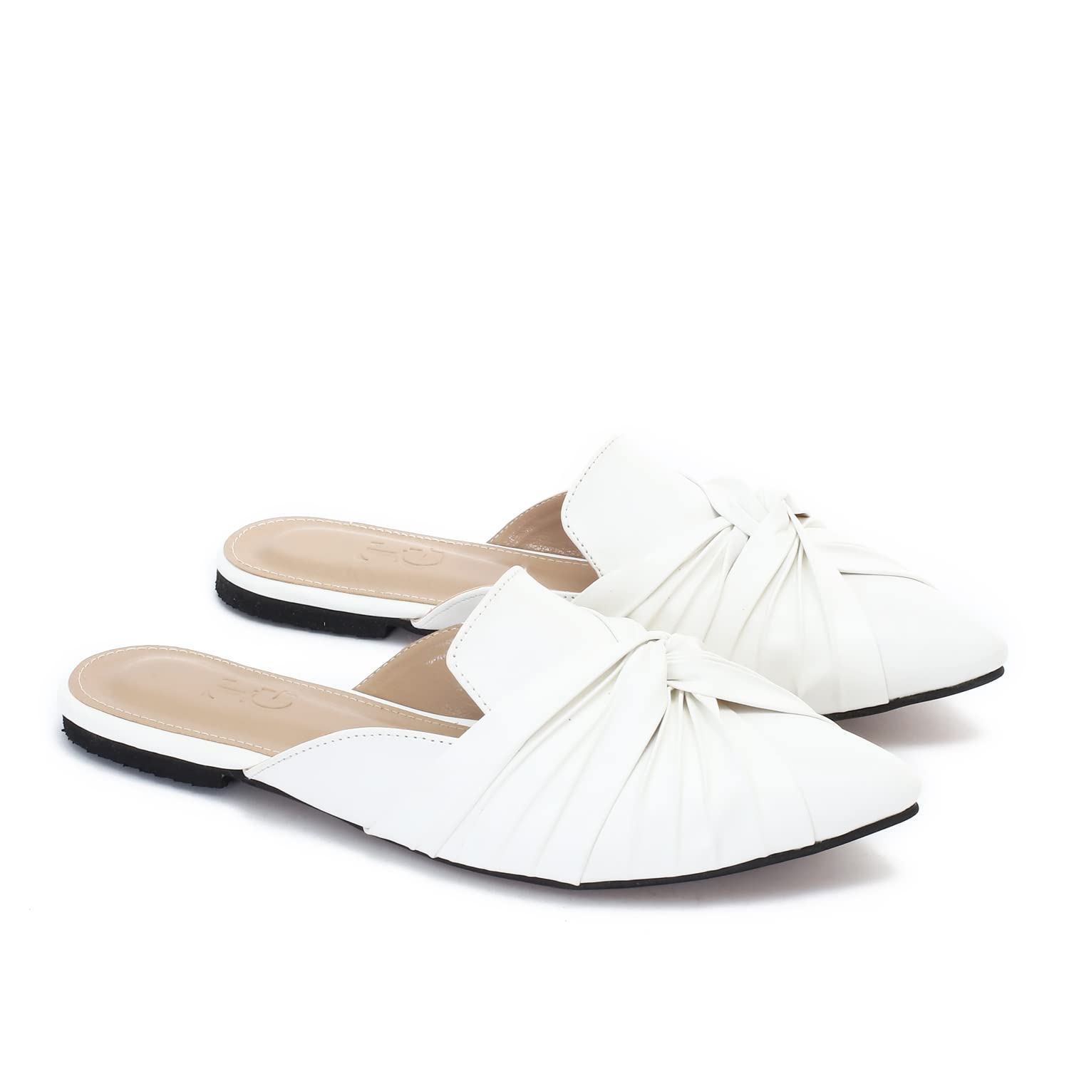 Trust Group Ruched Pointed Mule For Women,Stylish ruched upper for a refined look.