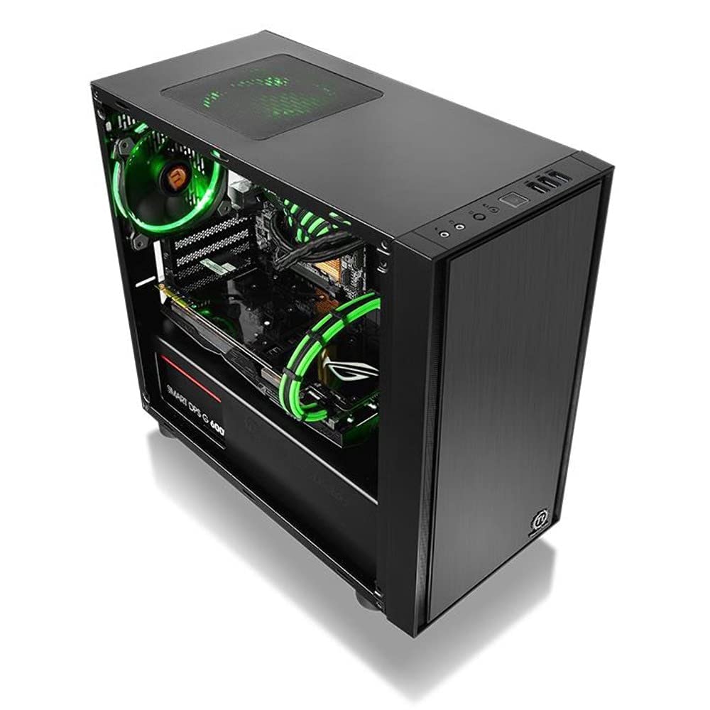 يعتبر صندوق Thermaltake Versa H17 خيارًا مدمجًا وأنيقًا لمكونات الكمبيوتر بتصميم micro-ATX. يتميز بتشطيب أسود أنيق وبنية فولاذية عالية الجودة توفر متانة ممتازة وتدفق هواء فعال – Safqqa Egypt