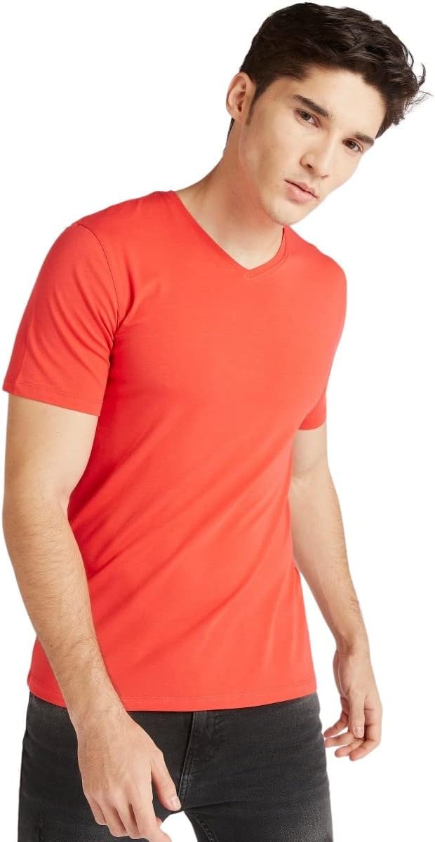 تيشرت سادة برقبة شكل V للرجال 3516741 من سبلاش