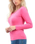 ESLA Long-sleeved Plain Long Top Fuchsia Tops & Undershirts For Womens - Safqqa Egypt