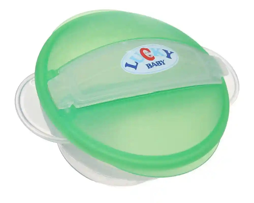 Plastic Food Set with Lid for Kids – 2 Pieces (Plate + Spoon)