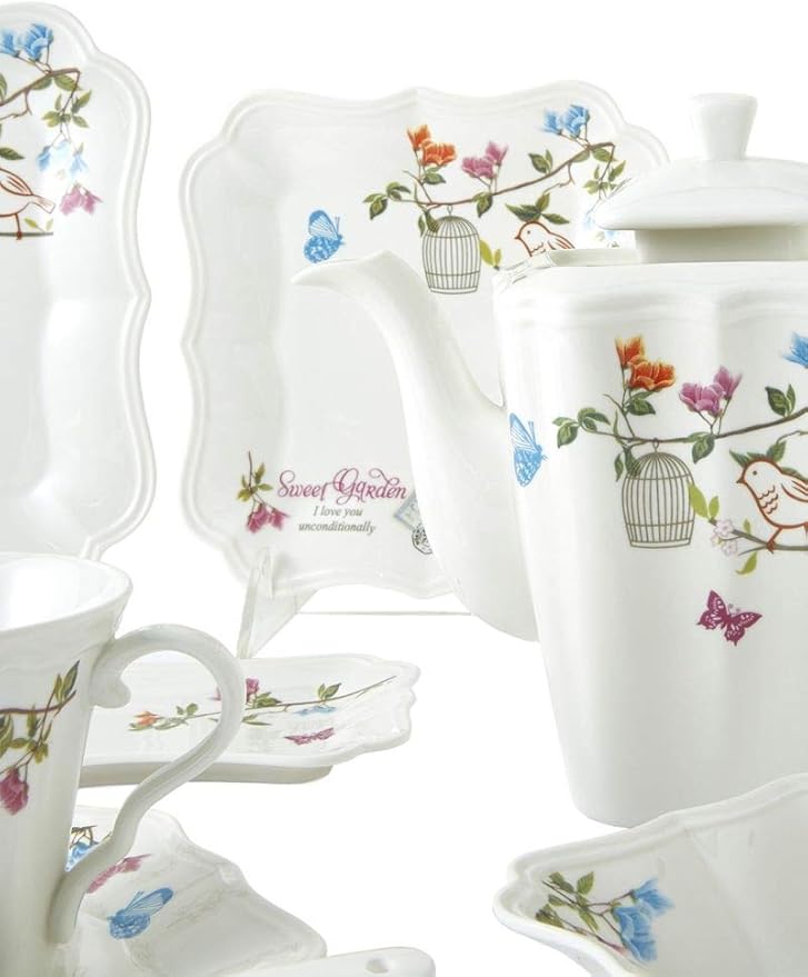 طقم عشاء مربع الشكل للافطار - 42 قطعة