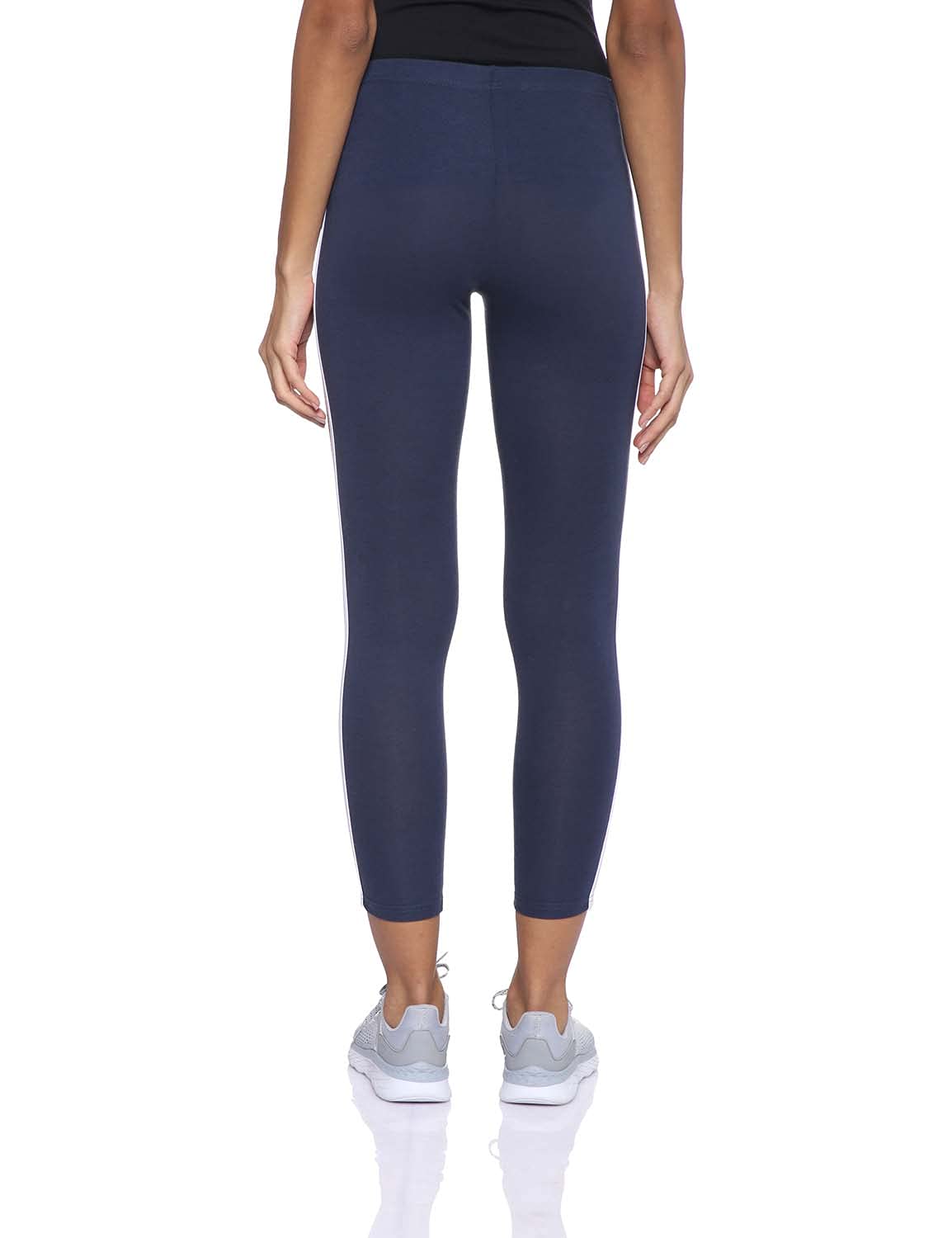 U Athleisure Side Contrast Double-Stripe Cropped Traning Tights for Women