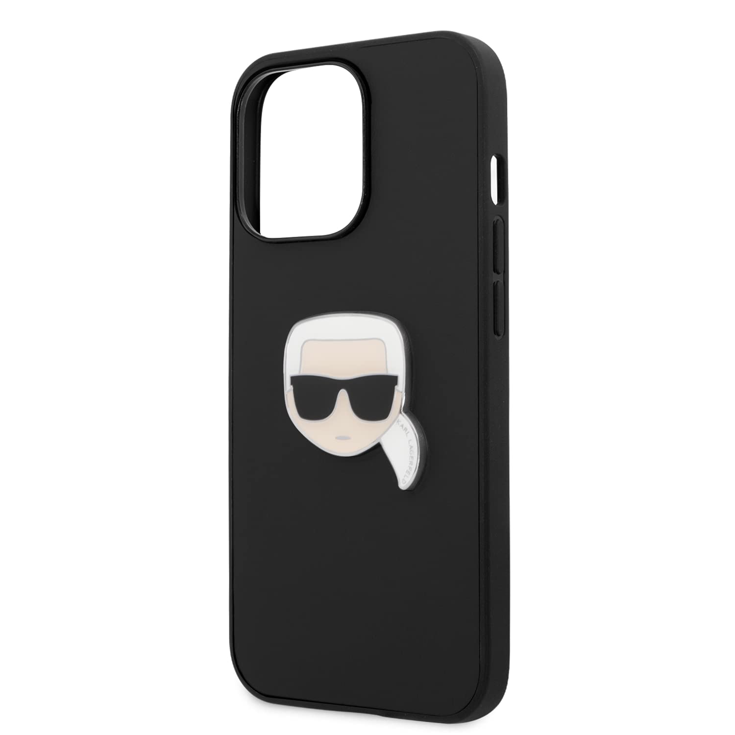 CG Mobile Karl Lagerfeld PU Leather Case with Karl Head Metal Logo, Shockproof & Durable, Anti-Scratch Bumper Protection, for iPhone 13 Pro Max – Black