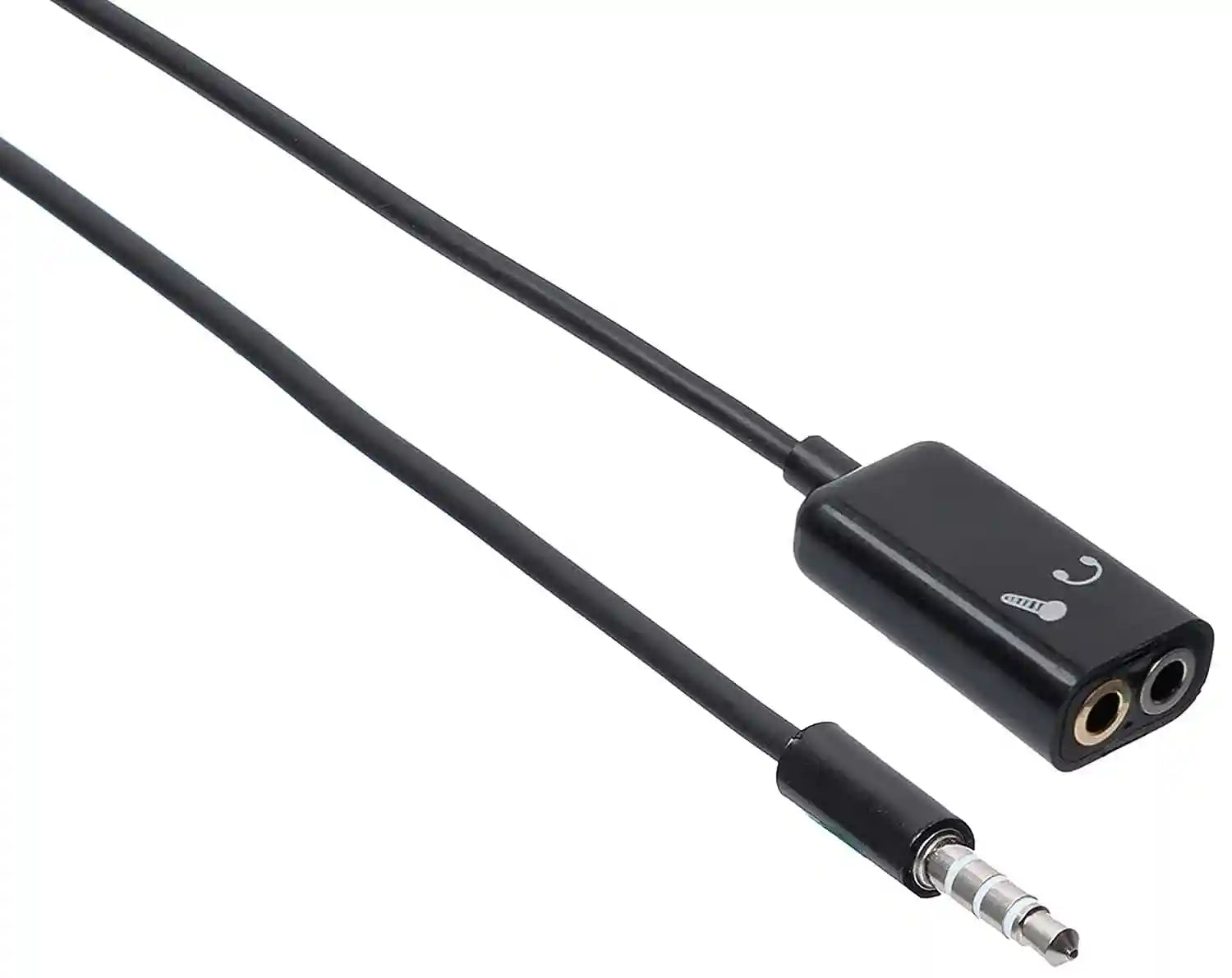 Keendex 1924 3.5 mm audio Spliter Male to Female Cable, 10 Centimeter - Black