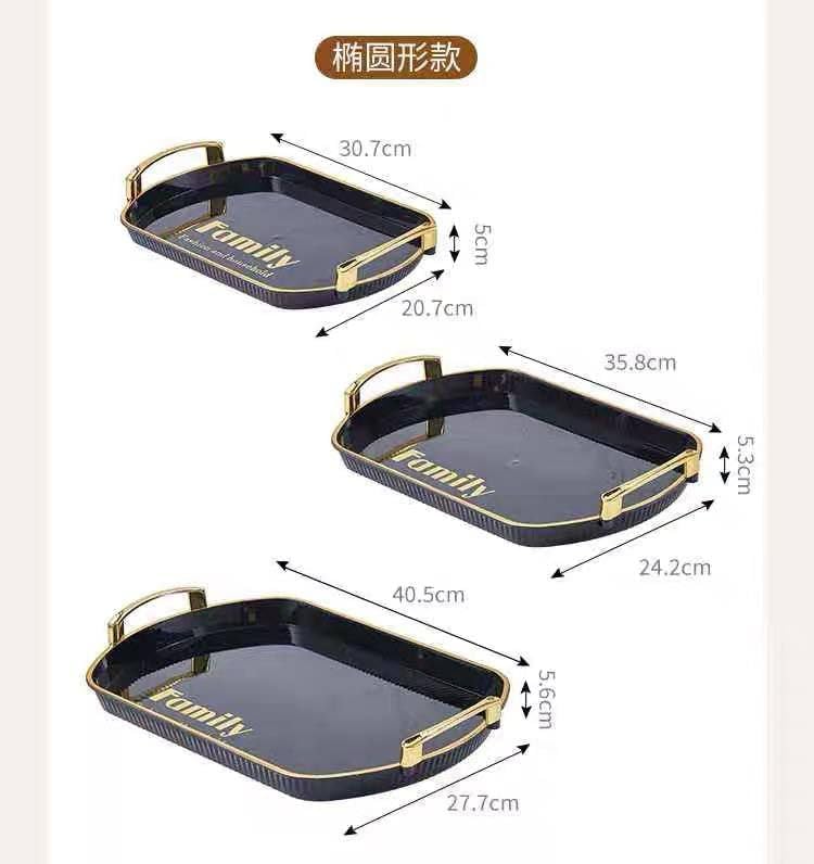 Generic Melamine Tray Set 3 Pieces Multi Size Serving Trays Multi Color – Safqqa Egypt