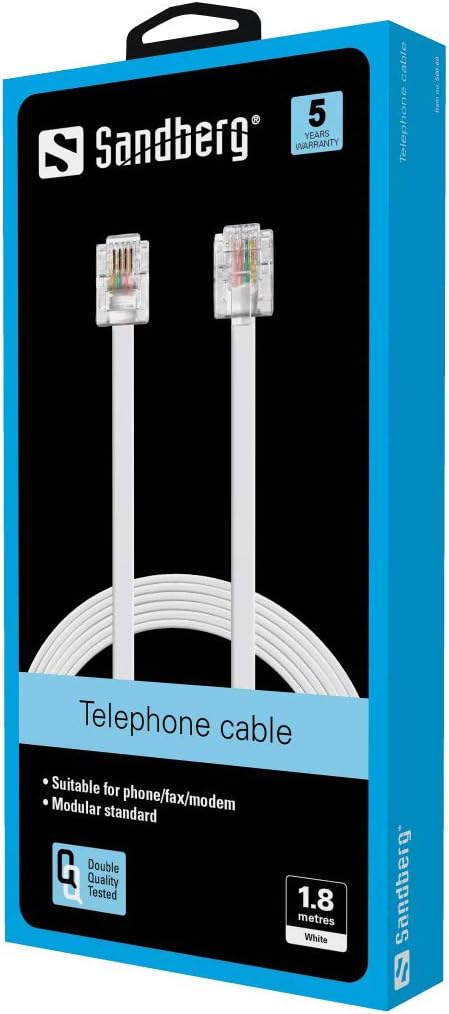Sandberg RJ11 Telephone Cable Stable Easy Connection