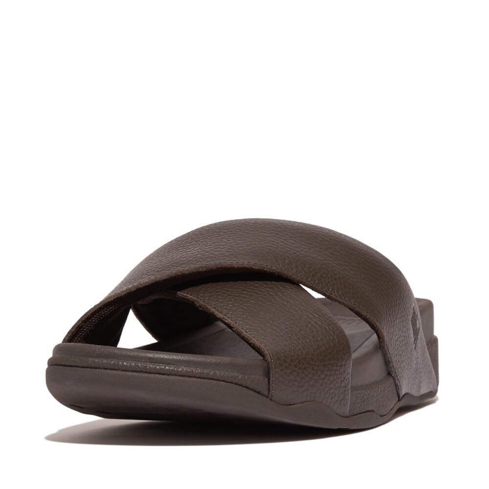 FitFlop Surfer Men's Tumbled Leather Slide Sandals