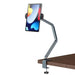 long arm tablet stand three shaft design multi angle adjustable desktop aluminum holder, compatible to 4-13inch devices - grey - Safqqa