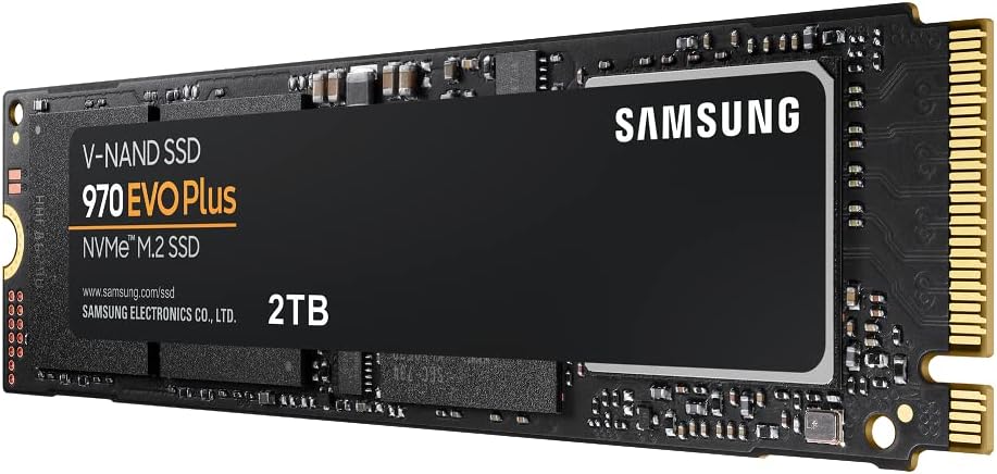 Samsung 970 EVSamsung 970 EVO Plus 2TB NVMe M.2 Internal SSD – V-NAND TechnologyO Plus SSD 2TB - M.2 NVMe Interface Internal Solid State Drive with V-NAND Technology (MZ-V7S2T0B/AM)