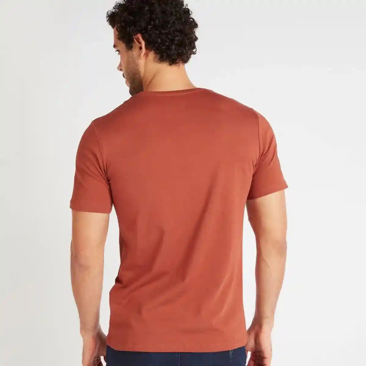 Splash Basic Tshirt For Men, Brown - Safqqa Egypt