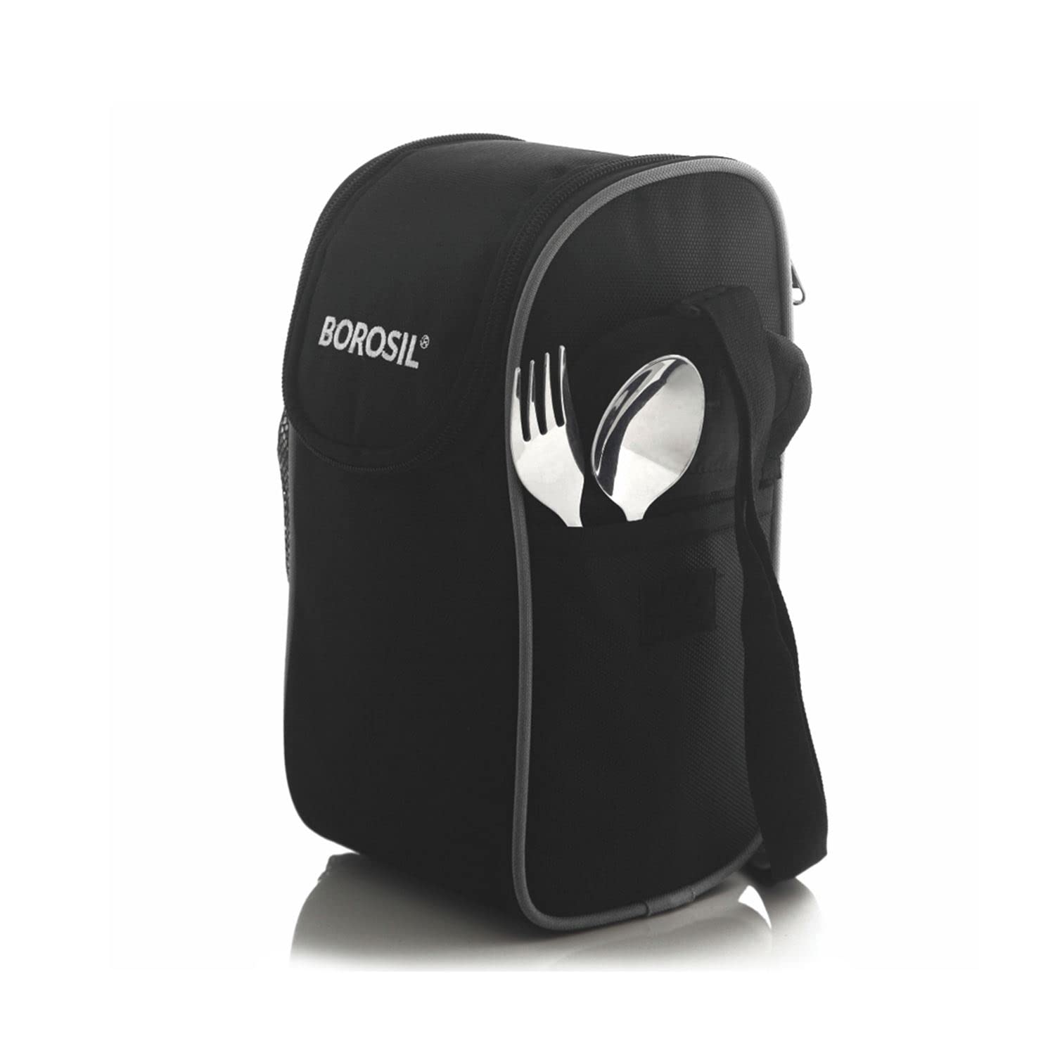 Borosil Stainless Steel Lunch Box Set, 3-Pieces, Silver, 350 milliliters