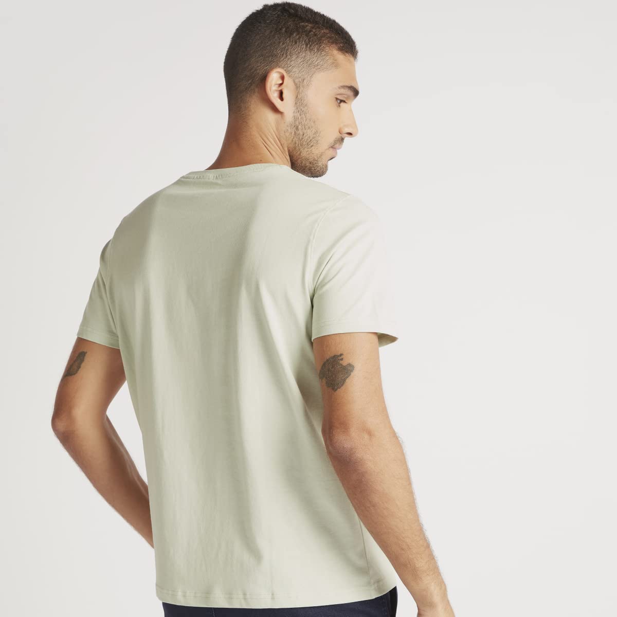 Solid T-shirt with Crew Neck and Short Sleeves - Safqqa Egypt