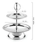 BLACKSTONE Stainless Steel Tray Dessert Stand Pastry Stand Cake Stand Serving Platter Serving Plate Tray (2 TIER)- Have Scratches - Safqqa Egypt