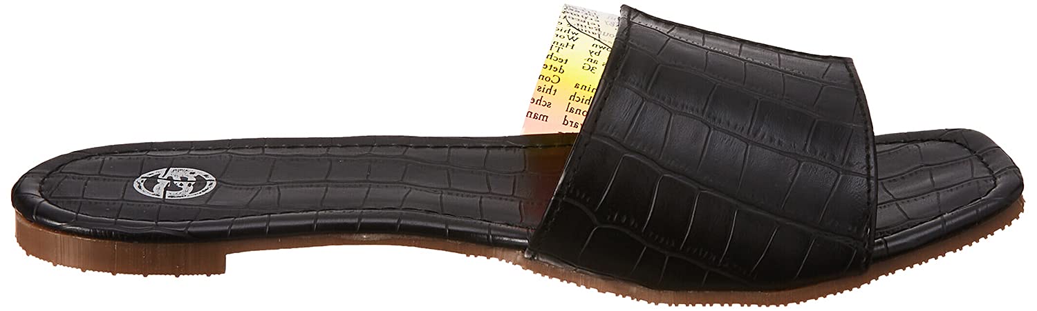 Club Aldo Letter Print Square Toe Slides for Women