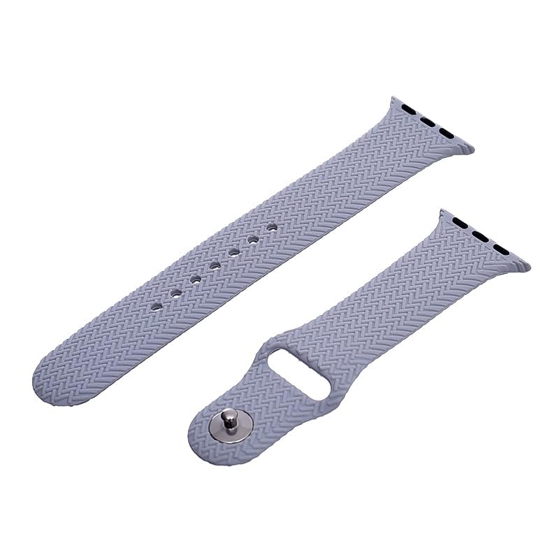Generic Silicone Adjustable And Expandable Watch Strap With Zigzag Design For Unisex Compatible With Smart Watches 38/40/41MM - Gray