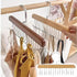 See Ever 1 pcs Wooden Hangers for Wooden Belt Hanger for Tie 8 Hooks Adjustable Closet Hangers Lingerie Belt Scarf Tie Storage Racks Foldable Hooks Wood Hanger Wardrobe Organizers for Men Women (Without Box)