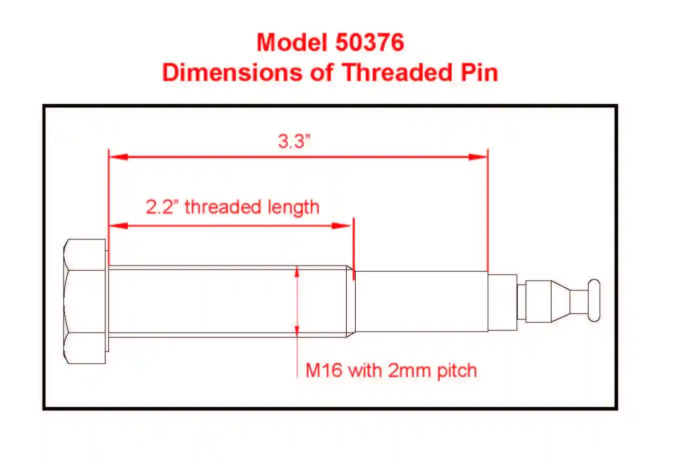 **MaxxHaul 50376 Threaded Hitch Locking Pin – Compatible with MaxxHaul 70210, 50250 & 50606 Bike Racks, M16 Thread for 2