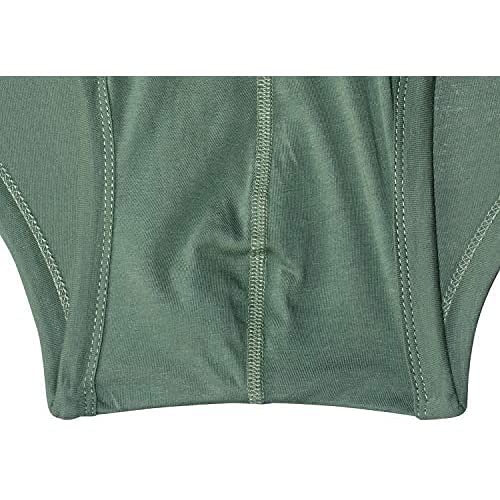 Cool Men's Cotton Briefs with Elastic Waist and Front Logo - Green