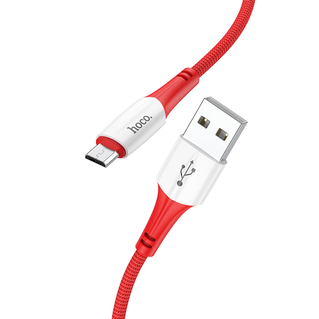 Hoco x70 - ferry charging and data transmittion cable (2.4a -1m), usb-a to micro-usb plug compatible with samsung huawei xiaomi oppo - red