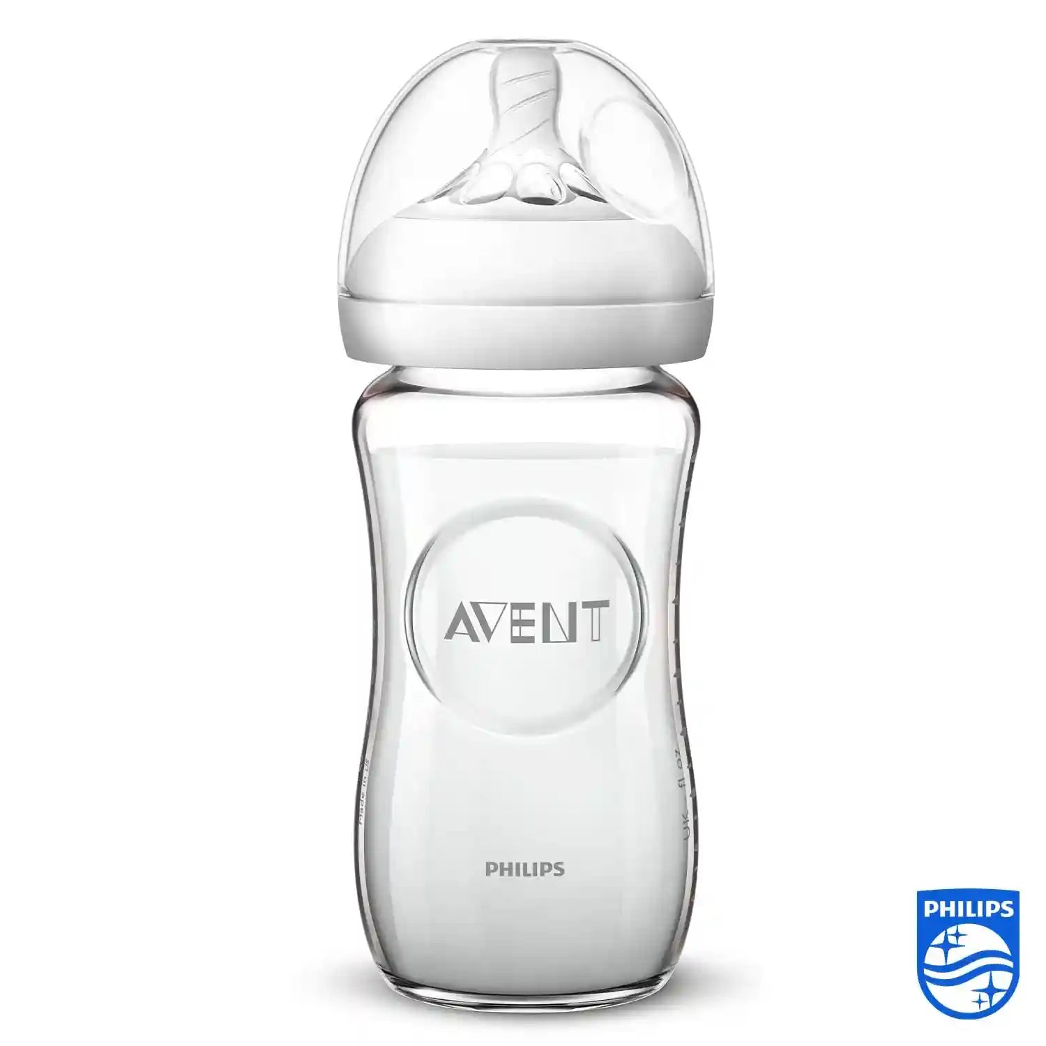 Philips Avent Natural Glass Baby Bottle 240ml +1Months Easy to Combine with Breastfeeding/Allows Natural Latch - Safqqa Egypt