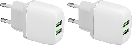 مجموعة شاحن سريع من Ldnio - قطعتين، موديل A2219، قابس الاتحاد الأوروبي مع منفذي USB وكابل Type-C - أبيض 