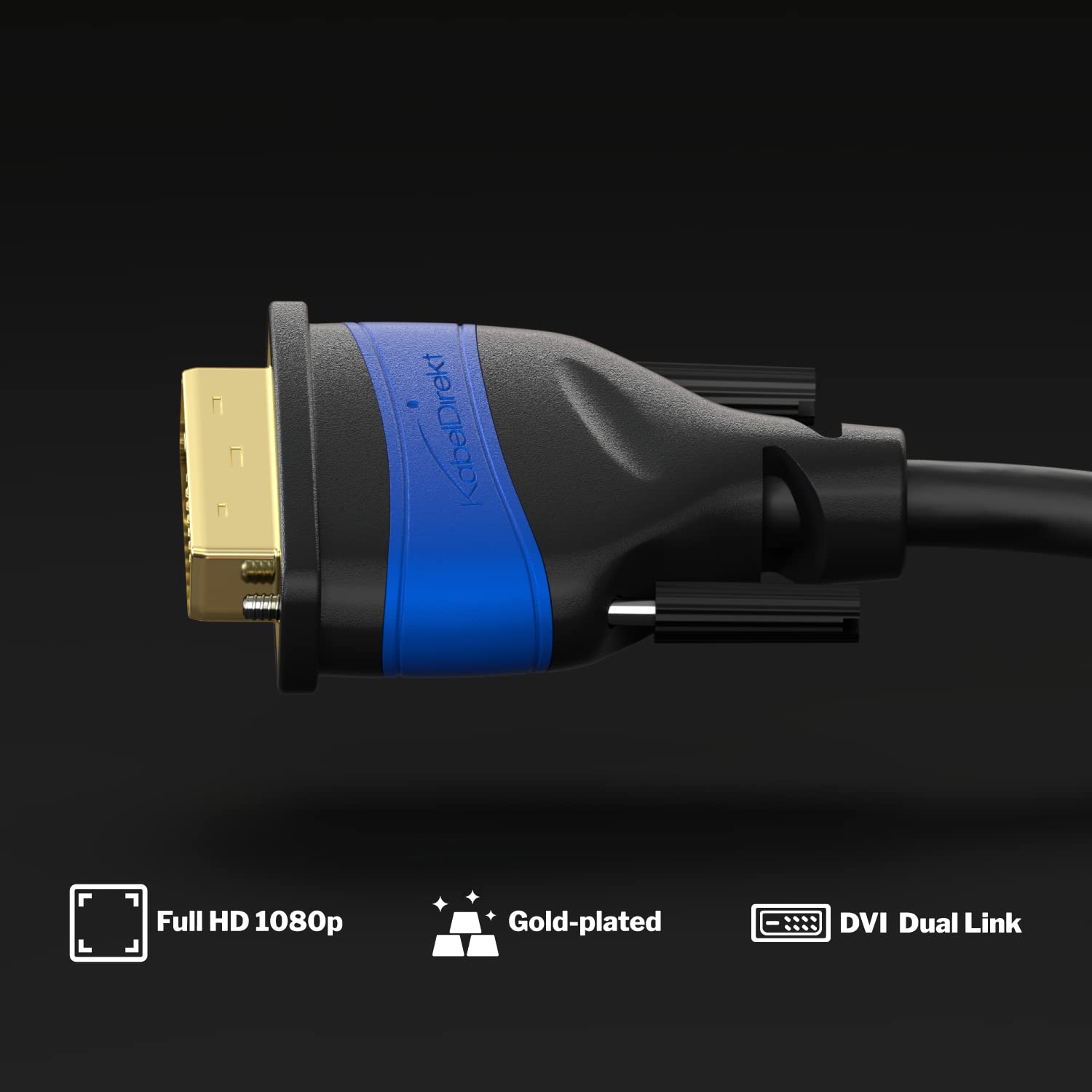 كابل دايركت – Dual Link DVI 24+1 0.5 م DVI-D الدقة الفائقة الكاملة 1080p 3D سلسة توب لشاشة عرض