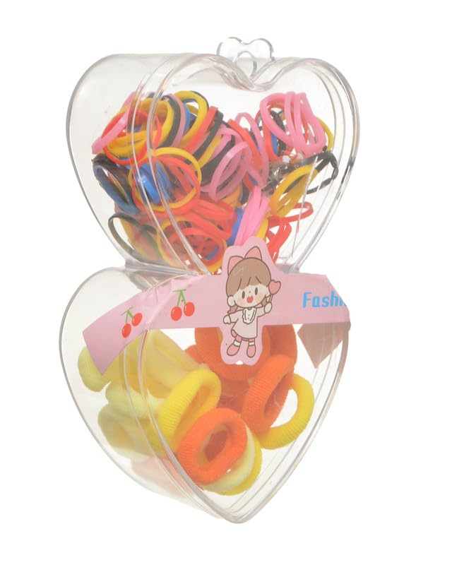 Girls Hair Ties Set – Cute Heart-Shaped Storage Box