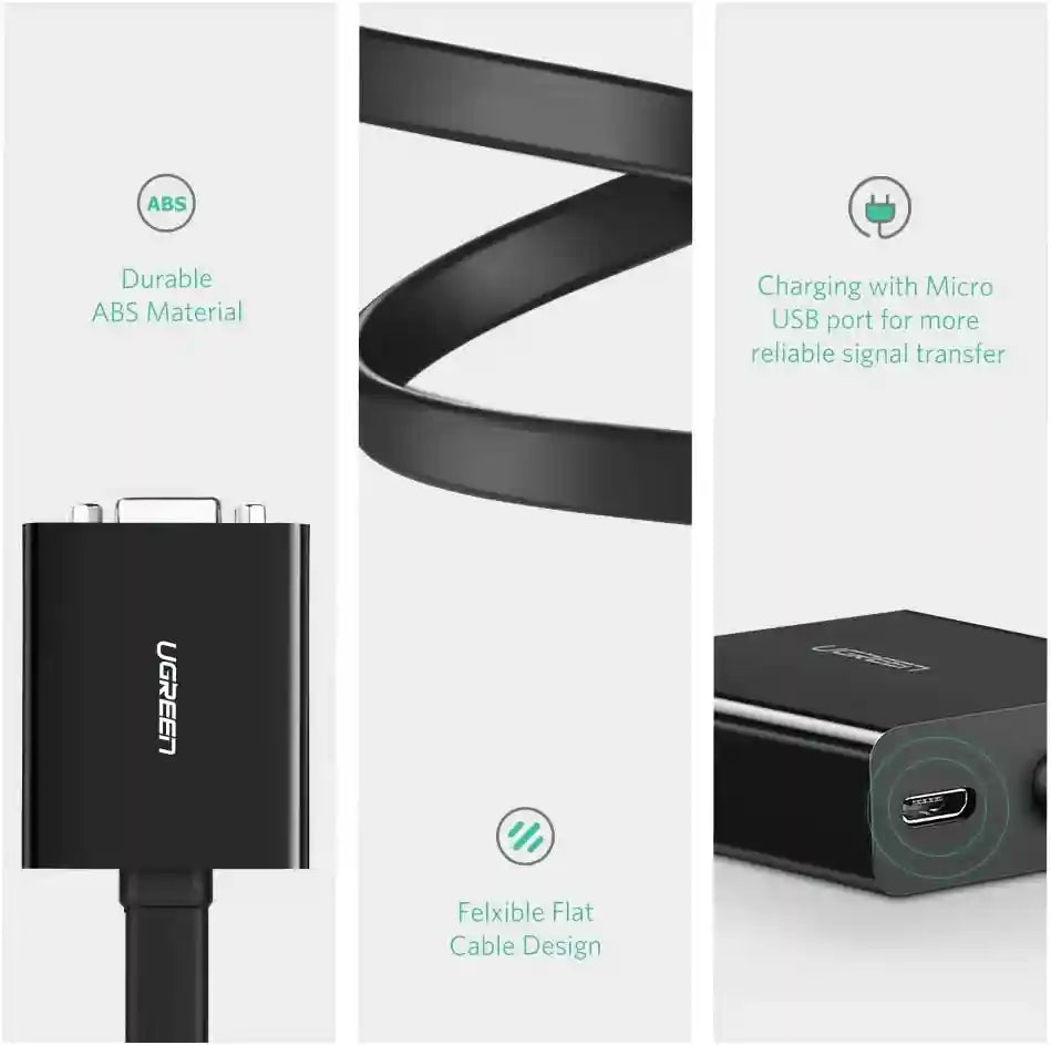  محول UGREEN من DVI إلى VGA – يحول إشارات DVI-D إلى VGA بدقة عالية، مع دعم دقة 1080P – Safqqa Egypt