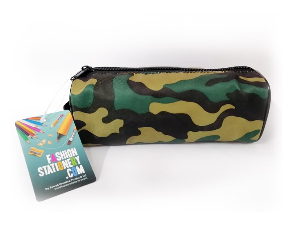 Ball Creative Camouflage Green Polyester Pencil Case with Durable Zipper