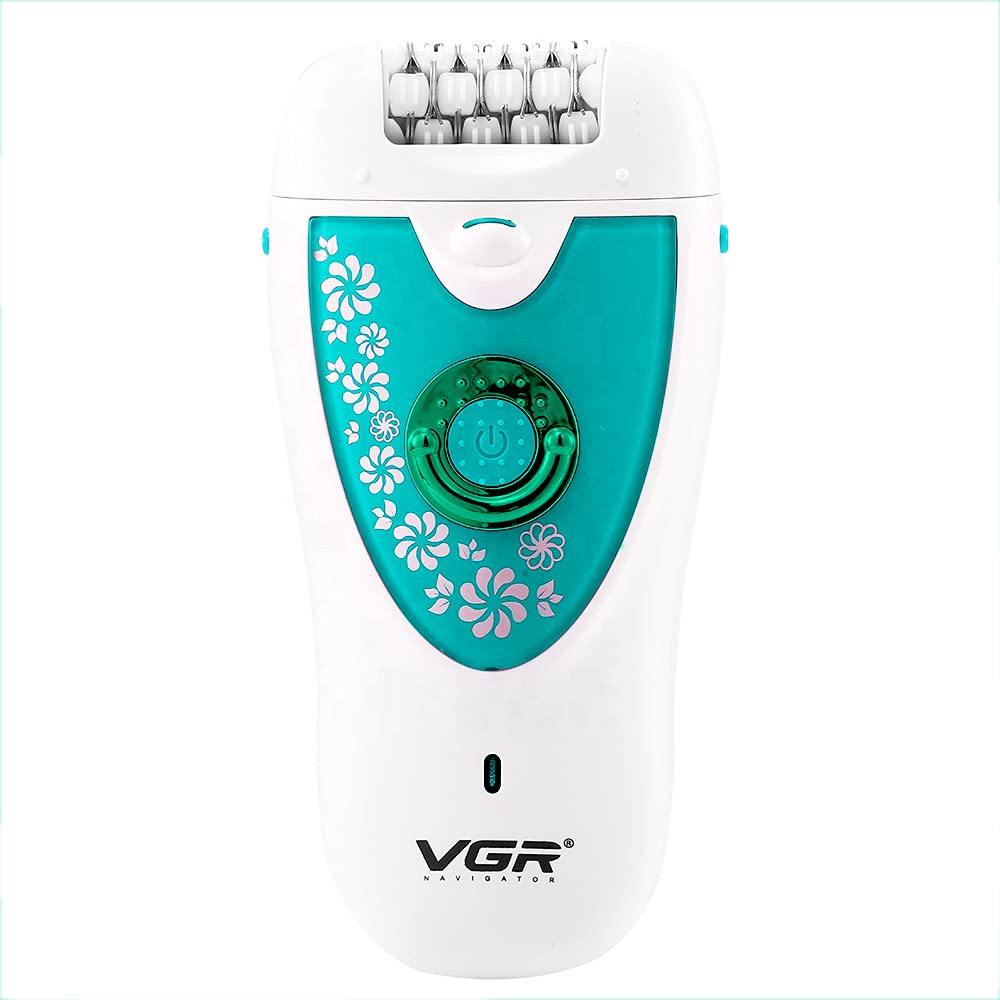 VGR V-722 Cordless Professional 2-in-1 Women Epilator & Shaver for different body areas for Wet & Dry use 35 minutes Runtime - Green