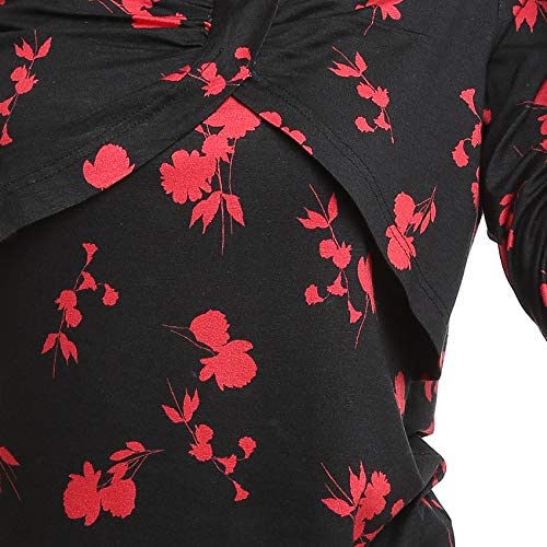 ESLA Long-sleeved Printed Top For Women,Classic round-neck design.