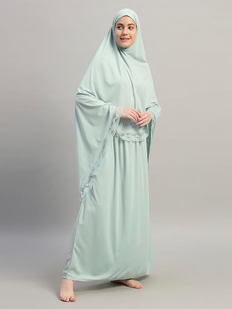 طقم عباية صلاة نسائي من ماركة ستايلفيل لون أزرق فاتح