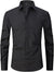 ATOFY Men French Cuff Dress Shirt Slim Fit Black Formal Business Long Sleeve