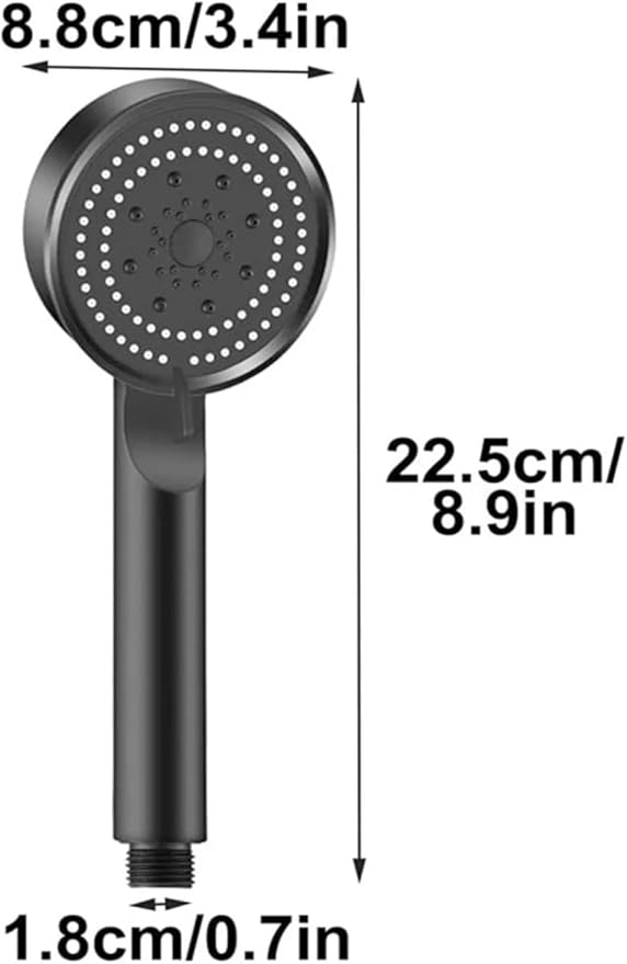 دش يدوي عالي الضغط توربو مع 5 وظائف (بدون علبة)