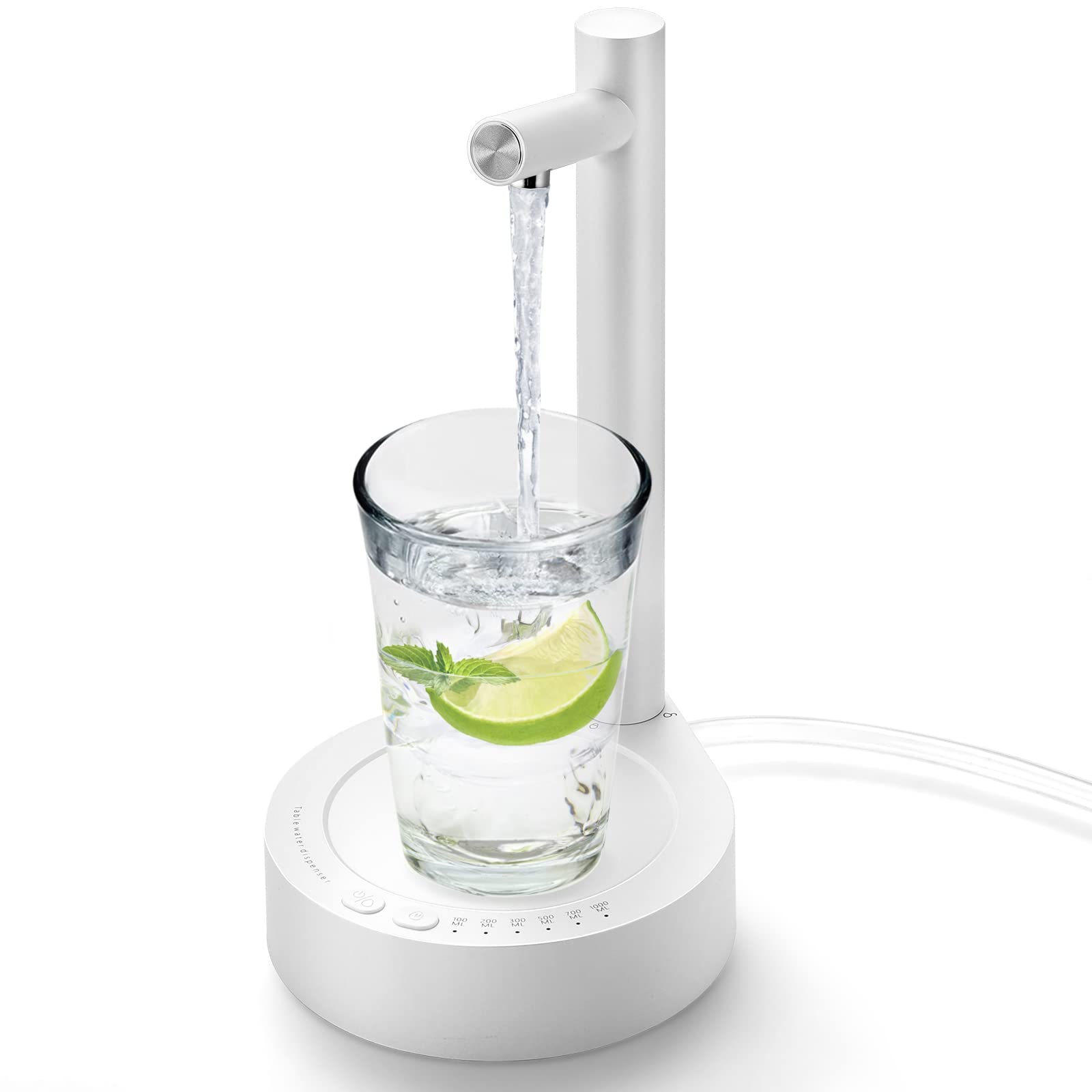 موزع المياه المكتبي من AUAUY هو حل ذكي ومريح لتعبئة المياه بسهولة من عبوات 5 جالون والعبوات العالمية. يتميز بـ 6 مستويات لتدفق المياه تتيح لك التحكم في كمية المياه بضغطة زر واحدة. يعمل بتقنية الشحن عبر منفذ USB - بدون الوصلة