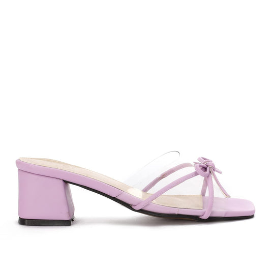 womens PVC Bow Heeled Sandal