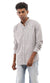 Ravin Long Sleeves Striped Brown & White Buttoned Shirt For Men,Comfortable fit suitable for daily wear.