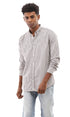 Ravin Long Sleeves Striped Brown & White Buttoned Shirt For Men,Comfortable fit suitable for daily wear.