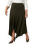 Splash Asymmetric-Hem Solid Midi Skirt for Women - Safqqa Egypt