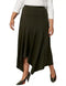 Splash Asymmetric-Hem Solid Midi Skirt for Women - Safqqa Egypt