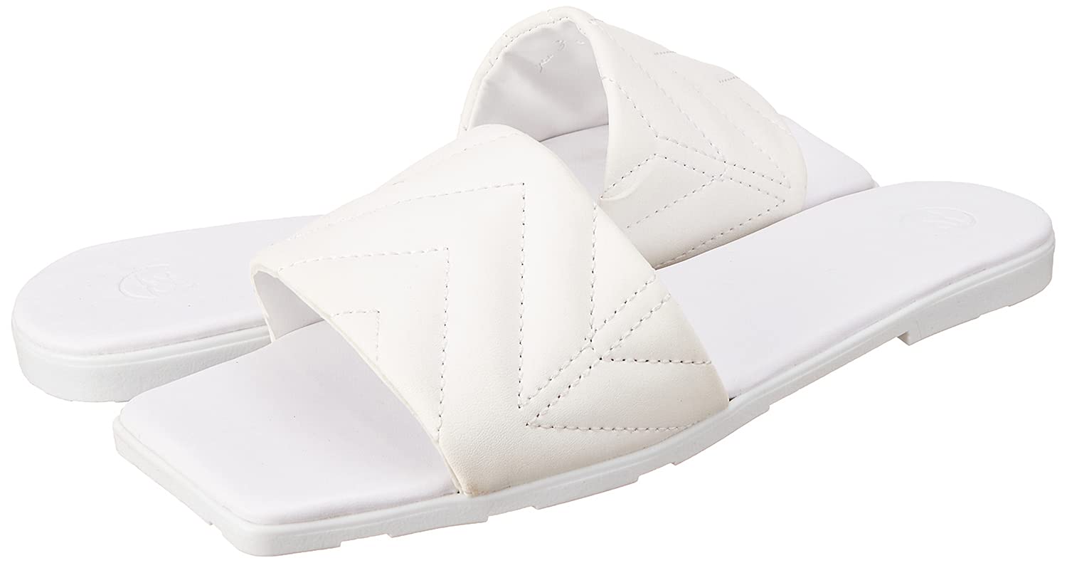 Club Aldo Quilted Square Toe Flat Slides for Women