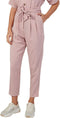Plain Side Pocket Waist Tie Pants for Women