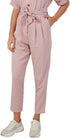 Plain Side Pocket Waist Tie Pants for Women