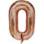 بالون فويل كبير على شكل رقم صفر يمكن ملؤه بالهواء أو الهيليوم من مواد عالية الجودة مصنوعة خصيصا لتزيين حفلات أعياد الميلاد 82 × 72 سم - ذهبي وردي