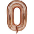 بالون فويل كبير على شكل رقم صفر يمكن ملؤه بالهواء أو الهيليوم من مواد عالية الجودة مصنوعة خصيصا لتزيين حفلات أعياد الميلاد 82 × 72 سم - ذهبي وردي
