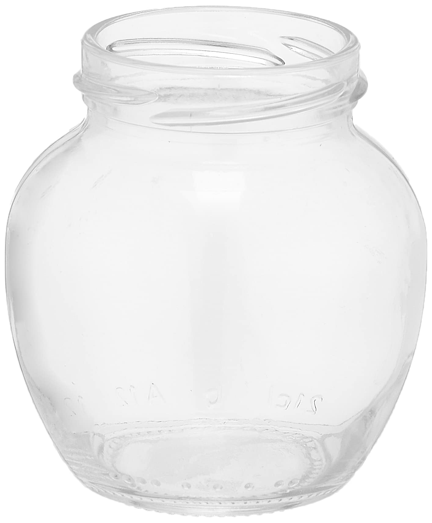 bager Round glass spice container with a plastic leaf-shaped lid (210 ml) - Blue * White