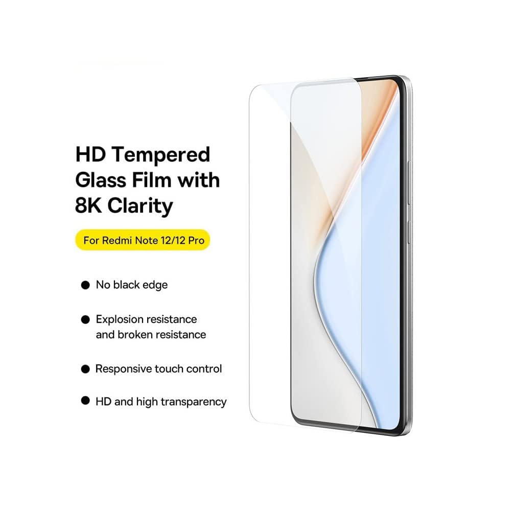 Screen Protector for Redmi Note 12 and Note 12 Pro 6.6 Inch Scratch Resistant Clear
